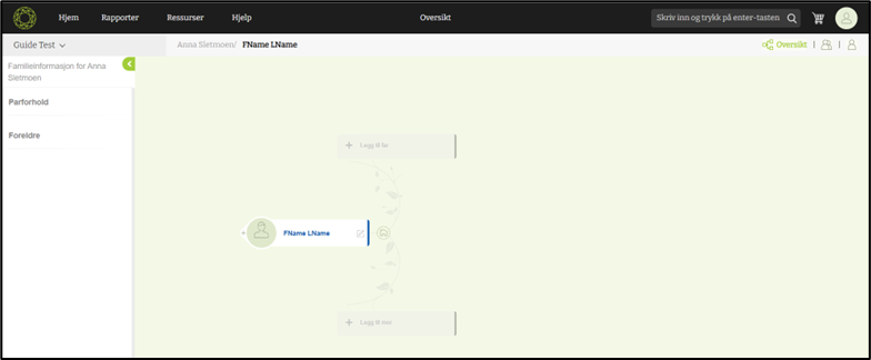 Endre hovedpersonen fra Oversiktsskjemaet