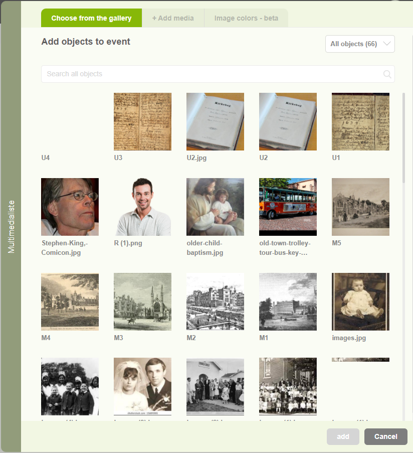 Enhance events with multimedia content