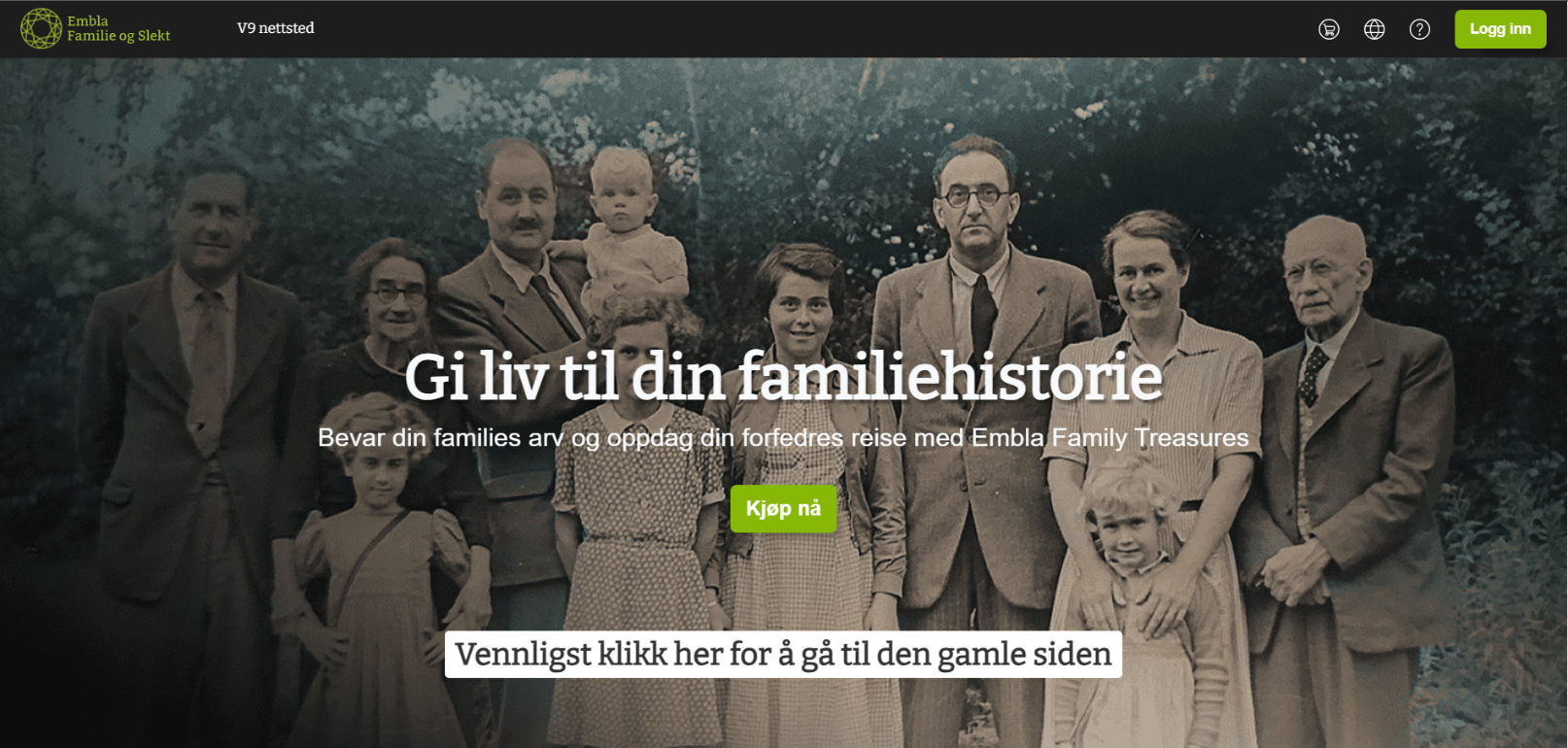 Hvordan finne versjon 9-nettsted (eldre nettsted)